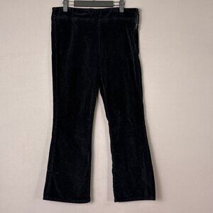 Free People Black Corduroy Flare Pants Elastic Waist Pull On Size M